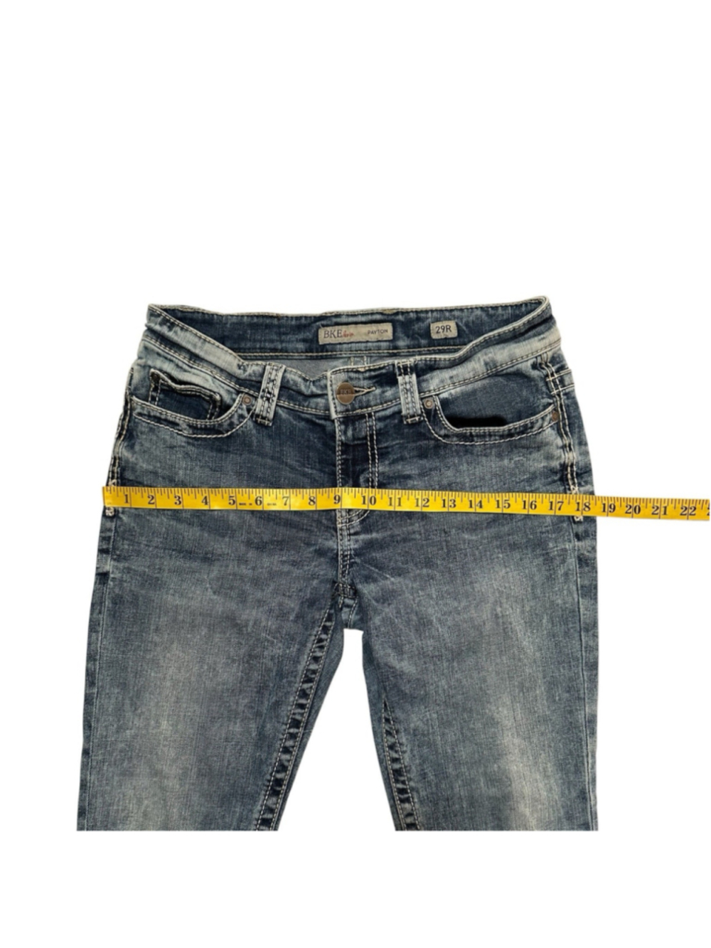 BKE Payton Denim Jeans Low Rise Womens 29R (29X 31.5) Blue Distressed Western - Picture 10 of 16